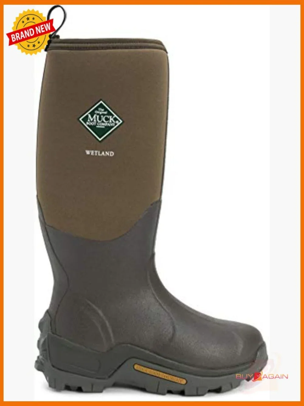 Men's Wetland Calf-High Neoprene Boots Waterproof Pull-On Work Boots